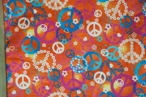 Orange Flannel Peace signs