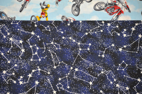 Dirt Bike Tricks with Blue Cotton Constellations