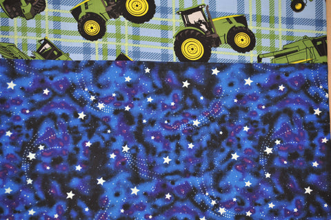 Tractors with Blue Cotton Stars