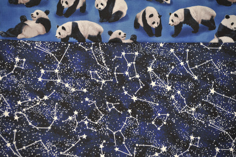 Pandas with Blue Cotton Constellations